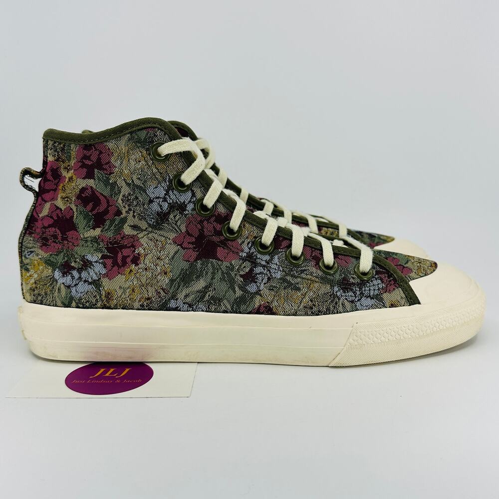 Adidas Men's Nizza Hi RF 'Floral' Jacquard High Top Sneakers H01144 Size 8